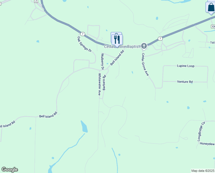 map of restaurants, bars, coffee shops, grocery stores, and more near 31900-32198 Barbara Road in Warsaw