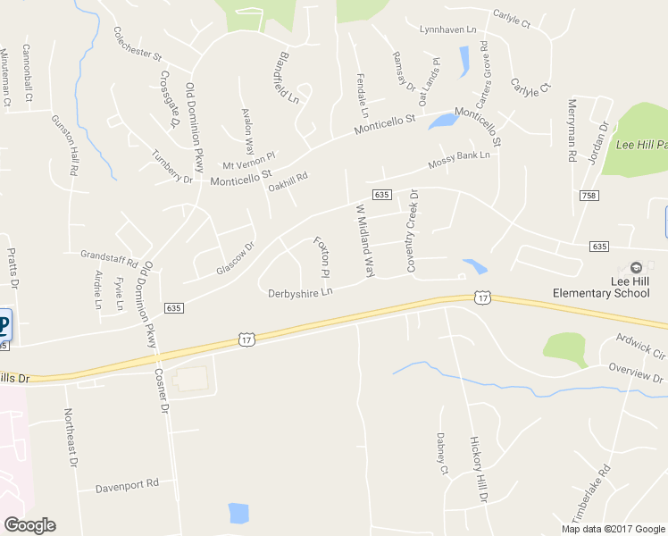 map of restaurants, bars, coffee shops, grocery stores, and more near 9805 Foxton Place in Fredericksburg