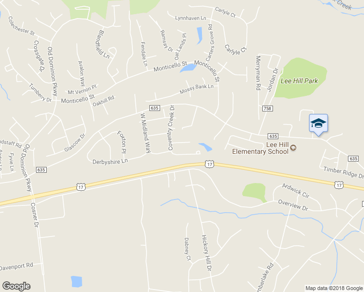 map of restaurants, bars, coffee shops, grocery stores, and more near 3918 Saint Michaels Square in Fredericksburg
