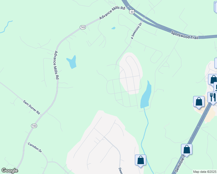 map of restaurants, bars, coffee shops, grocery stores, and more near 321 Mistland Trail in Ruckersville
