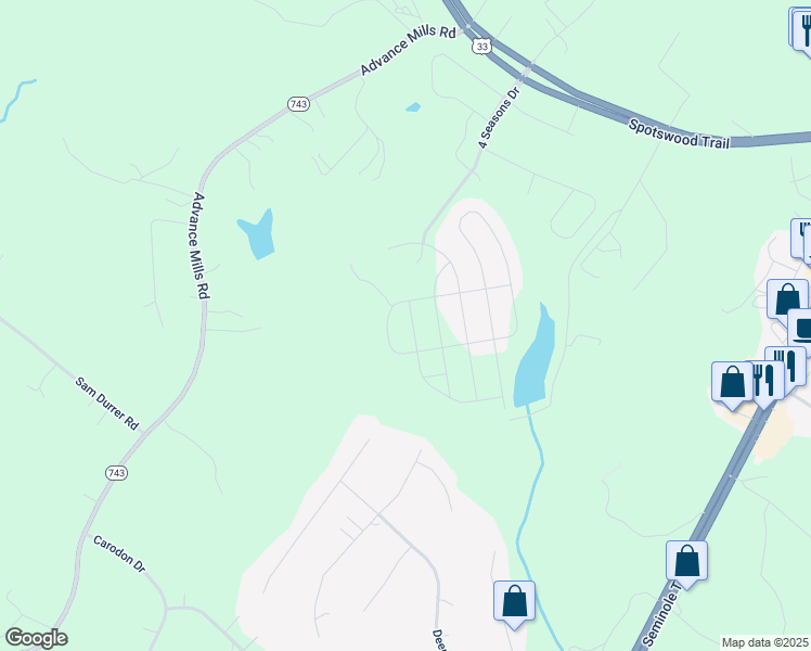 map of restaurants, bars, coffee shops, grocery stores, and more near 50 Kendall Drive in Ruckersville