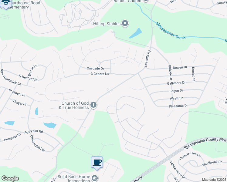 map of restaurants, bars, coffee shops, grocery stores, and more near 9803 Leavells Road in Fredericksburg