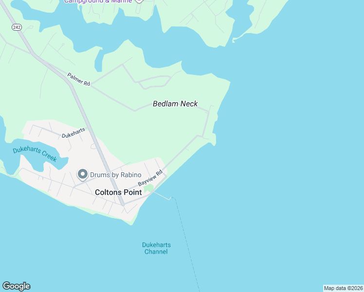 map of restaurants, bars, coffee shops, grocery stores, and more near 38460 Bayview Road in Coltons Point