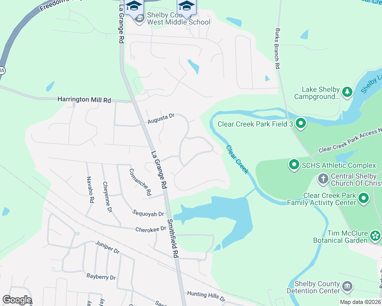 map of restaurants, bars, coffee shops, grocery stores, and more near 1446 Saint Andrews Drive in Shelbyville