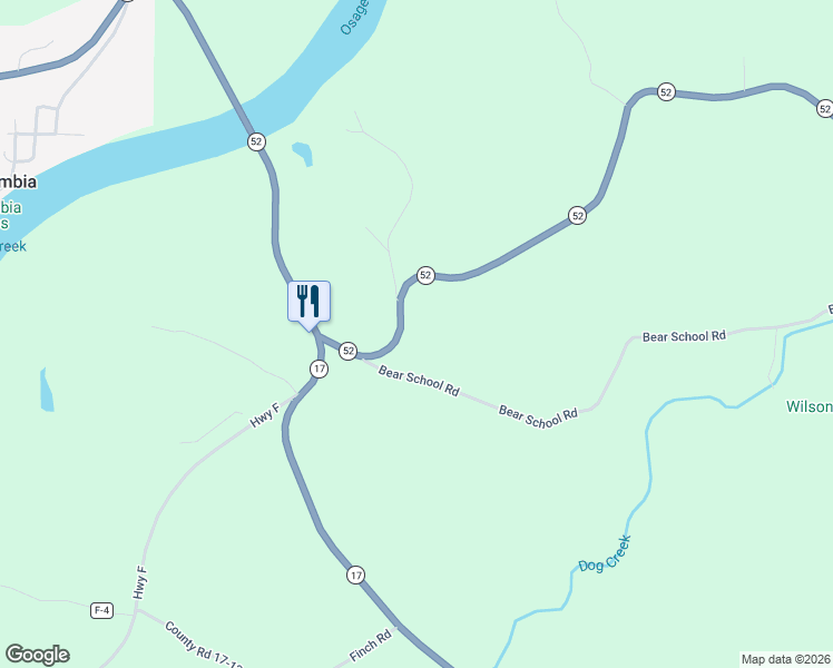 map of restaurants, bars, coffee shops, grocery stores, and more near 1720 State Route 52 in Tuscumbia