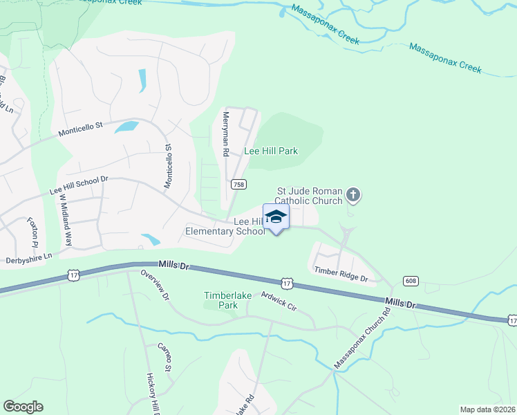 map of restaurants, bars, coffee shops, grocery stores, and more near 3707 Sunday Lane in Fredericksburg