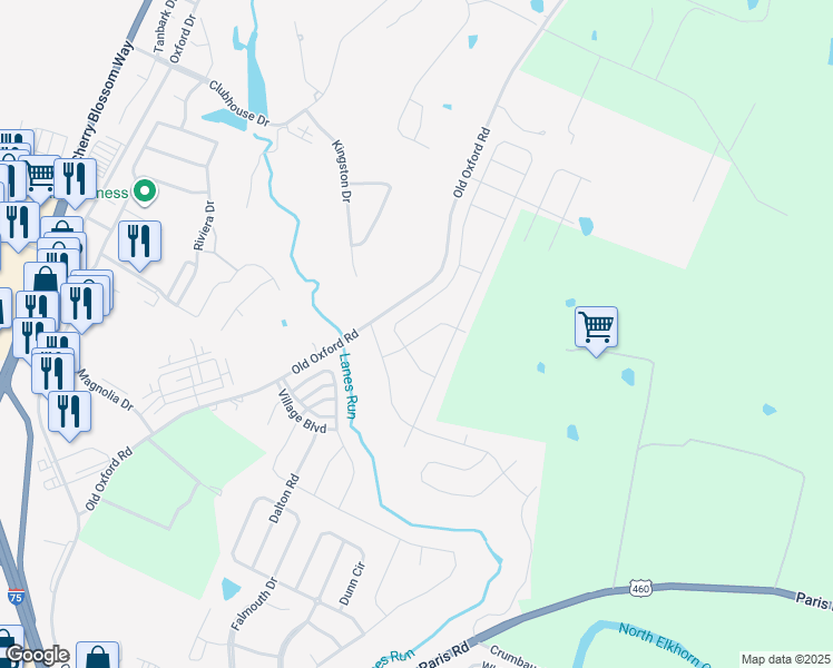 map of restaurants, bars, coffee shops, grocery stores, and more near 860 Old Oxford Road in Georgetown