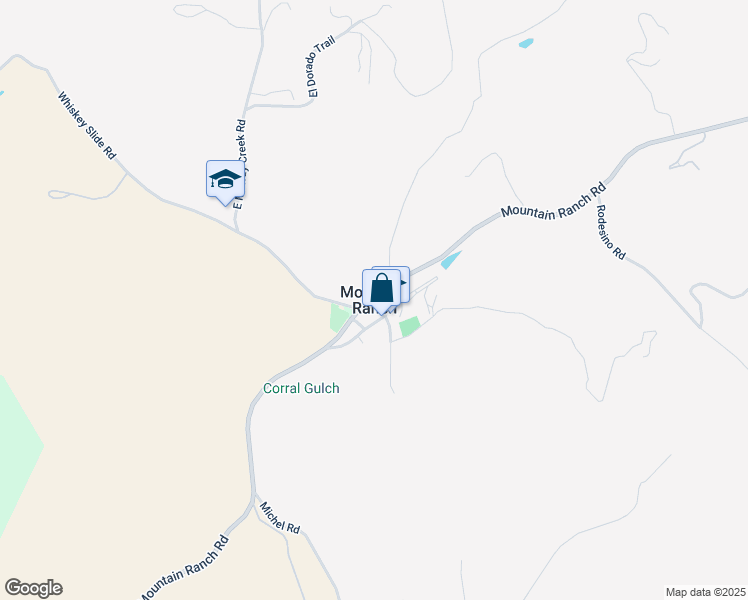 map of restaurants, bars, coffee shops, grocery stores, and more near in Mountain Ranch