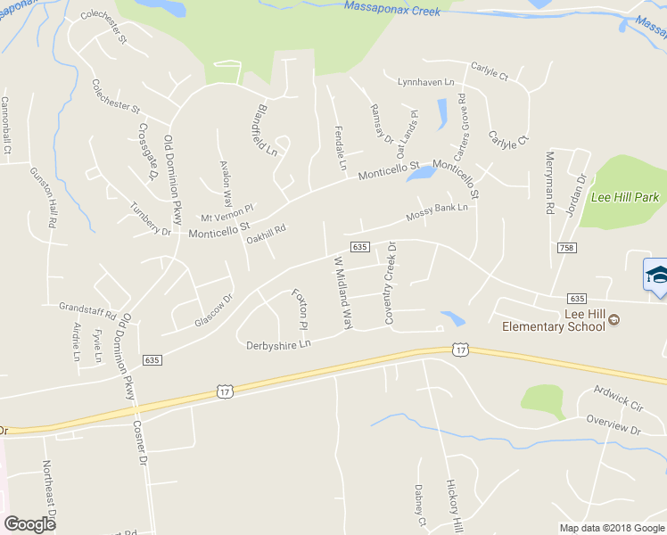 map of restaurants, bars, coffee shops, grocery stores, and more near 4205 England Town Road in Fredericksburg