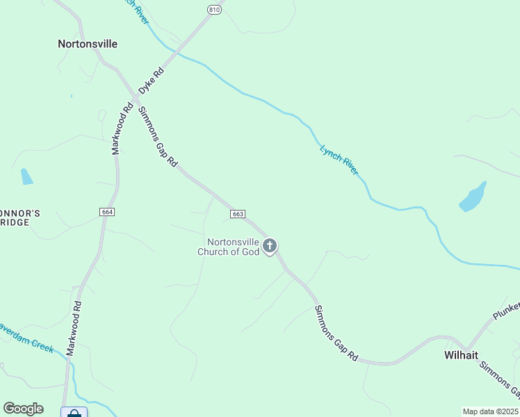 map of restaurants, bars, coffee shops, grocery stores, and more near 1520 Simmons Gap Road in Dyke