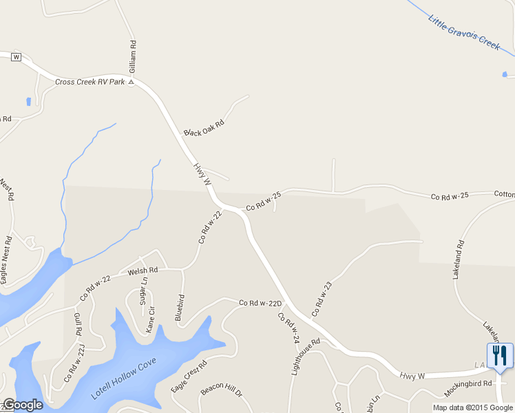 map of restaurants, bars, coffee shops, grocery stores, and more near 15 Co Road w-25 in Lake Ozark
