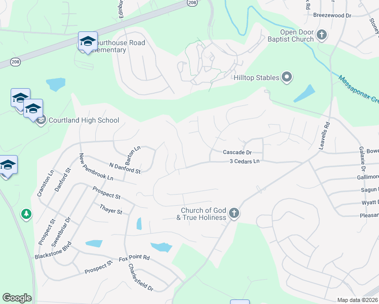 map of restaurants, bars, coffee shops, grocery stores, and more near 9908 Bethwood Drive in Fredericksburg