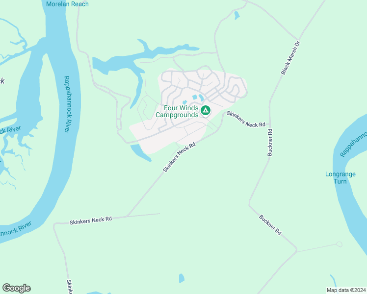 map of restaurants, bars, coffee shops, grocery stores, and more near 2350 Skinkers Neck Road in Rappahannock Academy