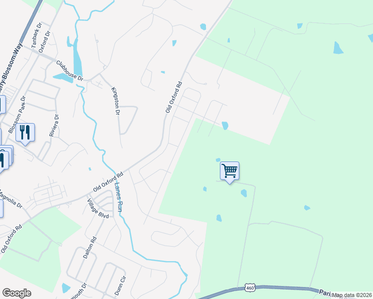 map of restaurants, bars, coffee shops, grocery stores, and more near 838 Old Oxford Road in Georgetown