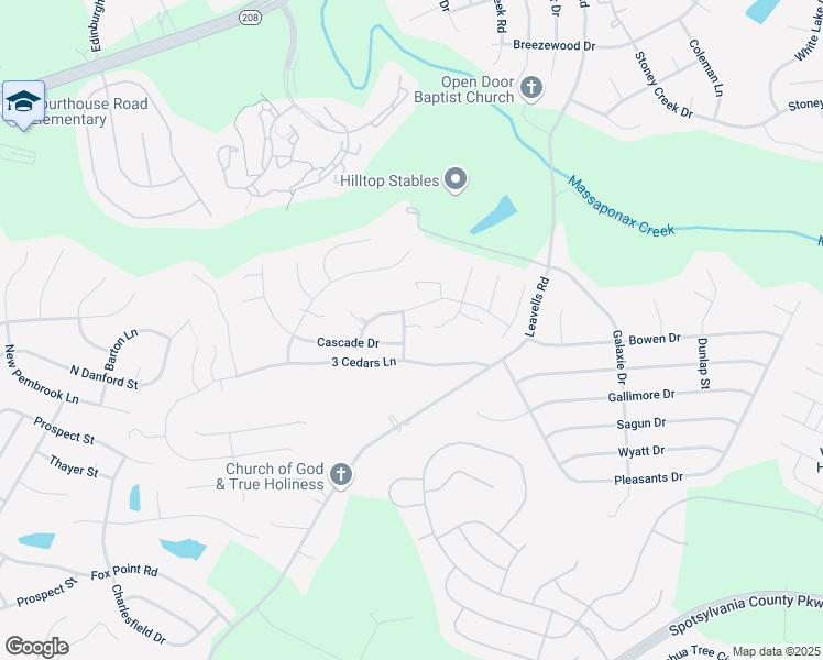 map of restaurants, bars, coffee shops, grocery stores, and more near 9907 Millstone Drive in Fredericksburg