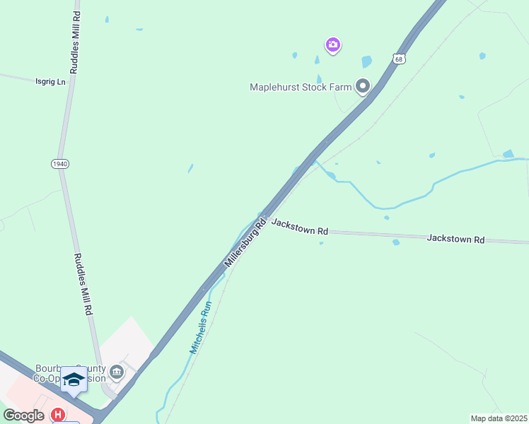 map of restaurants, bars, coffee shops, grocery stores, and more near 801-843 Millersburg Road in Paris