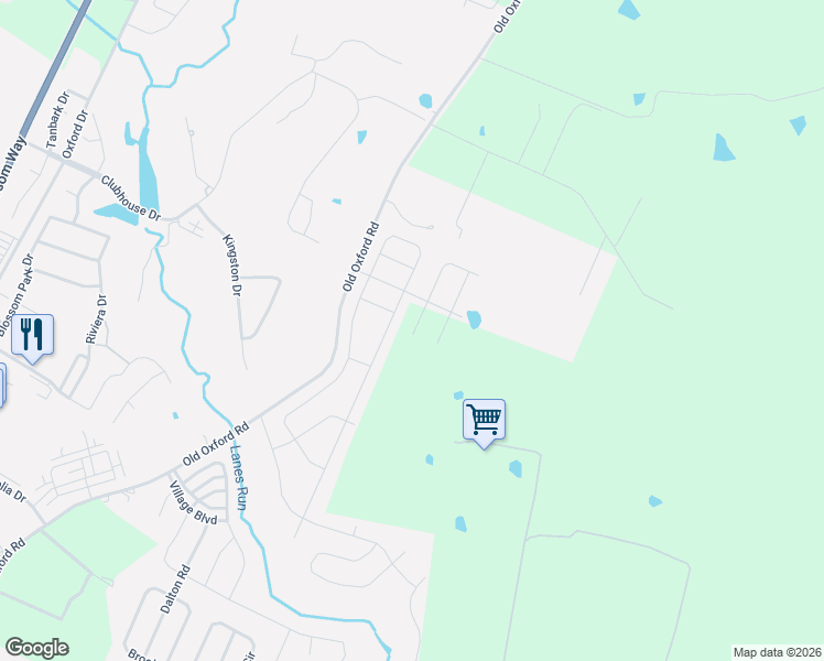map of restaurants, bars, coffee shops, grocery stores, and more near 816 Old Oxford Road in Georgetown