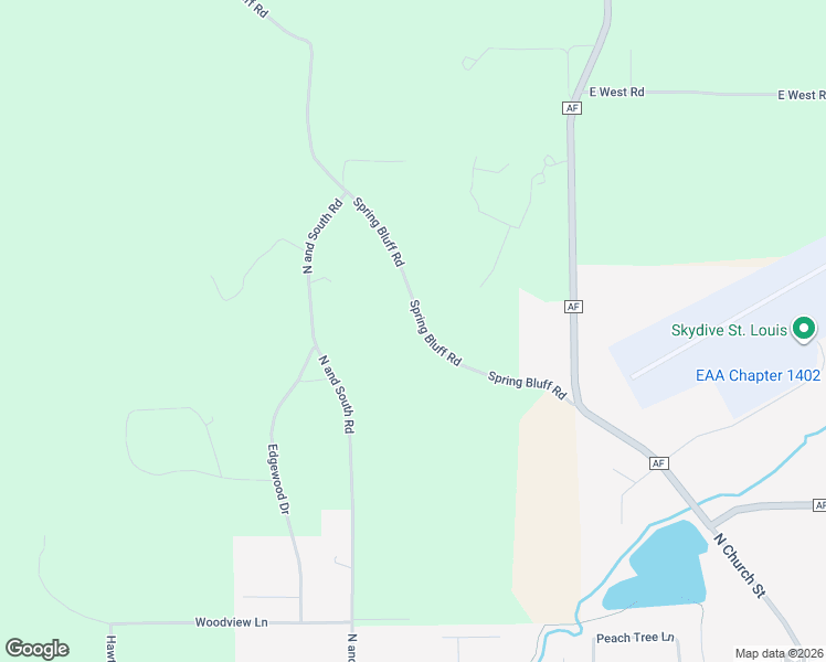 map of restaurants, bars, coffee shops, grocery stores, and more near 1431 Spring Bluff Road in Sullivan