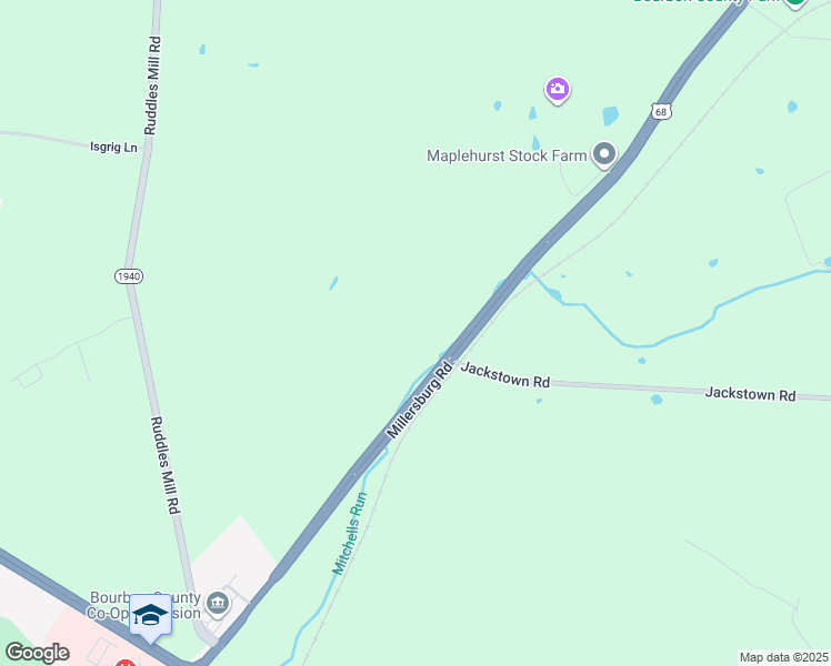 map of restaurants, bars, coffee shops, grocery stores, and more near 801 Millersburg Road in Paris