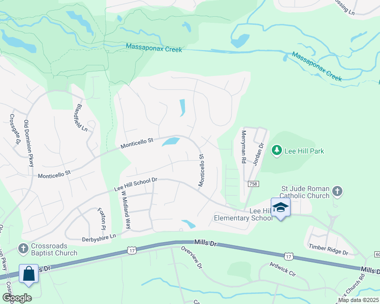map of restaurants, bars, coffee shops, grocery stores, and more near 10103 Hackberry Court in Fredericksburg