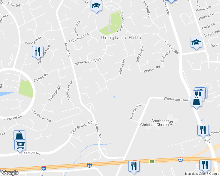 map of restaurants, bars, coffee shops, grocery stores, and more near 901 Farmingham Road in Louisville