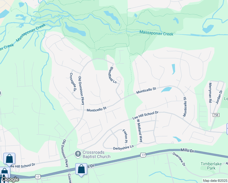map of restaurants, bars, coffee shops, grocery stores, and more near 9914 Altamont Circle in Fredericksburg