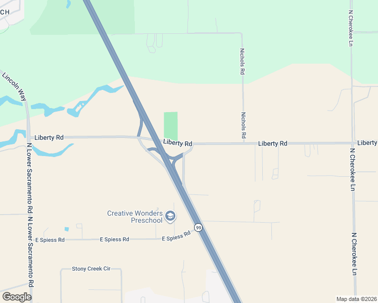 map of restaurants, bars, coffee shops, grocery stores, and more near 25991 North 99 Frontage Road in Acampo