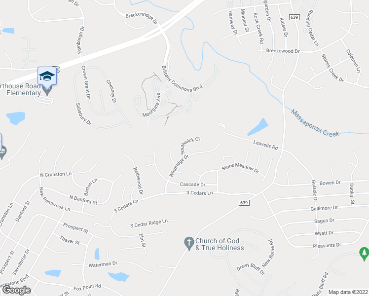 map of restaurants, bars, coffee shops, grocery stores, and more near 10005 Southwick Court in Fredericksburg