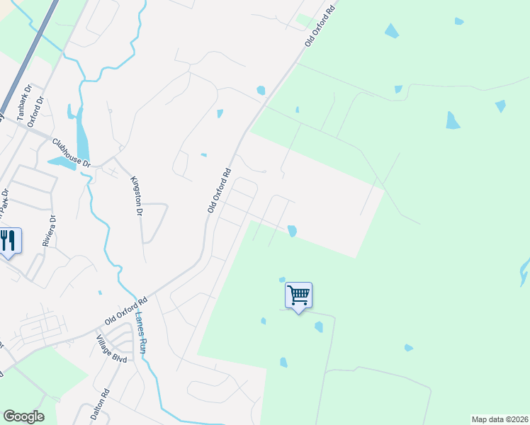 map of restaurants, bars, coffee shops, grocery stores, and more near 768 Old Oxford Road in Georgetown