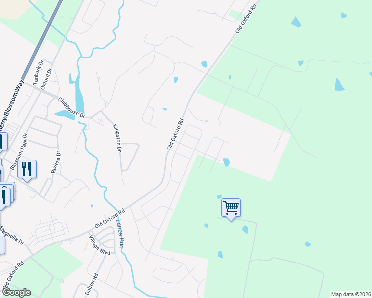 map of restaurants, bars, coffee shops, grocery stores, and more near 768 Old Oxford Road in Georgetown