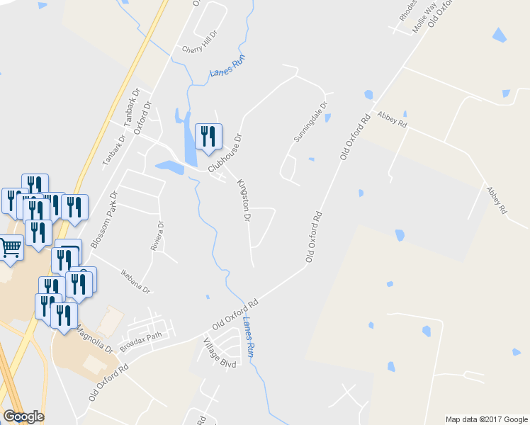 map of restaurants, bars, coffee shops, grocery stores, and more near 106 Prestwick Drive in Georgetown