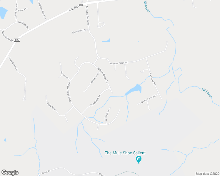 map of restaurants, bars, coffee shops, grocery stores, and more near 7701 Burnleigh Street in Spotsylvania
