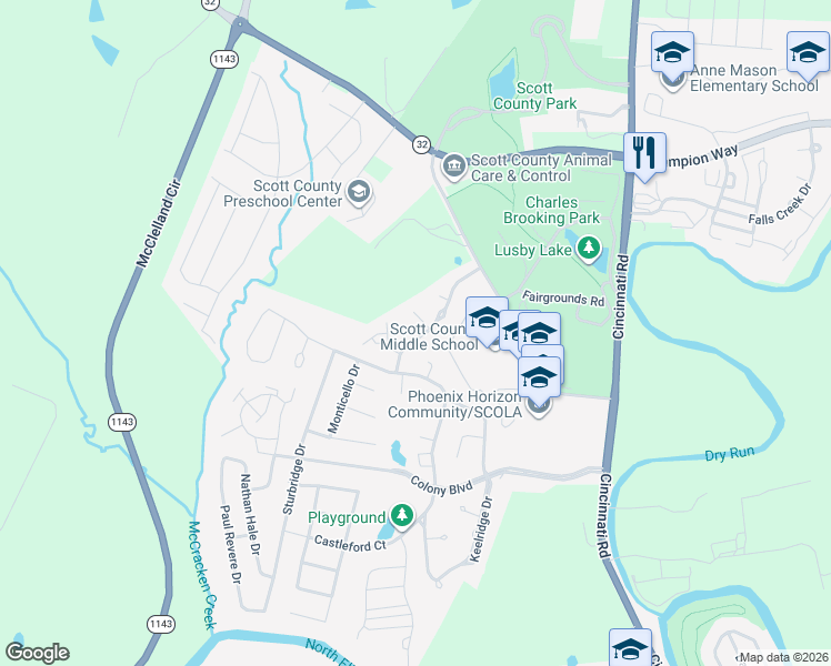 map of restaurants, bars, coffee shops, grocery stores, and more near 127 Cumberland Drive in Georgetown