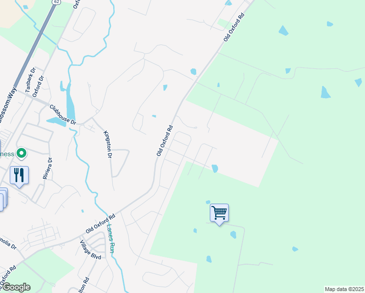 map of restaurants, bars, coffee shops, grocery stores, and more near 768 Old Oxford Road in Georgetown