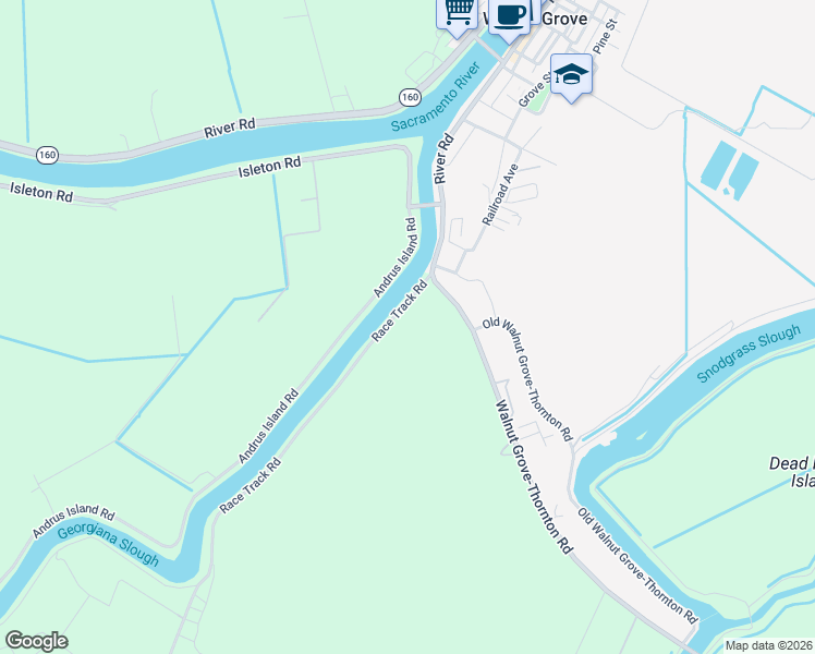 map of restaurants, bars, coffee shops, grocery stores, and more near 14371 Race Track Road in Walnut Grove
