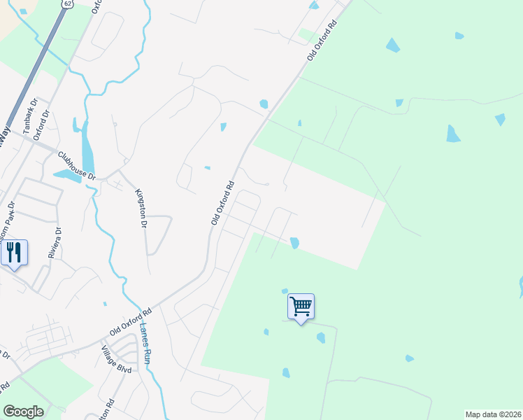 map of restaurants, bars, coffee shops, grocery stores, and more near 768 Old Oxford Road in Georgetown