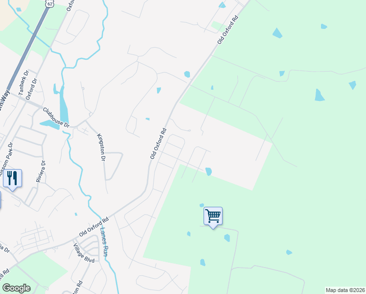 map of restaurants, bars, coffee shops, grocery stores, and more near 768 Old Oxford Road in Georgetown