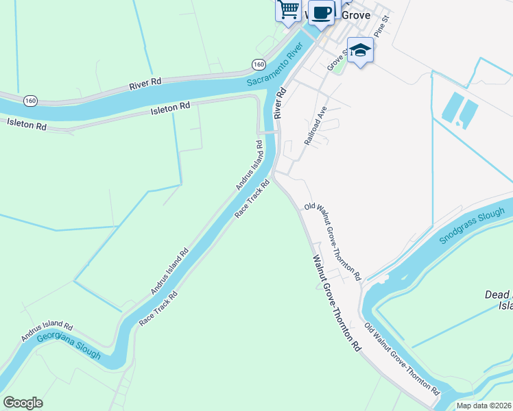 map of restaurants, bars, coffee shops, grocery stores, and more near 14371 Race Track Road in Walnut Grove