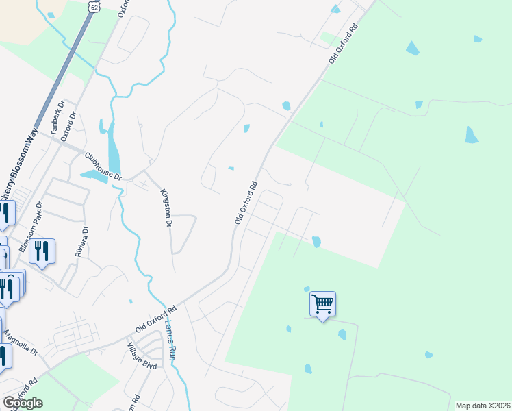 map of restaurants, bars, coffee shops, grocery stores, and more near 827 Old Oxford Road in Georgetown