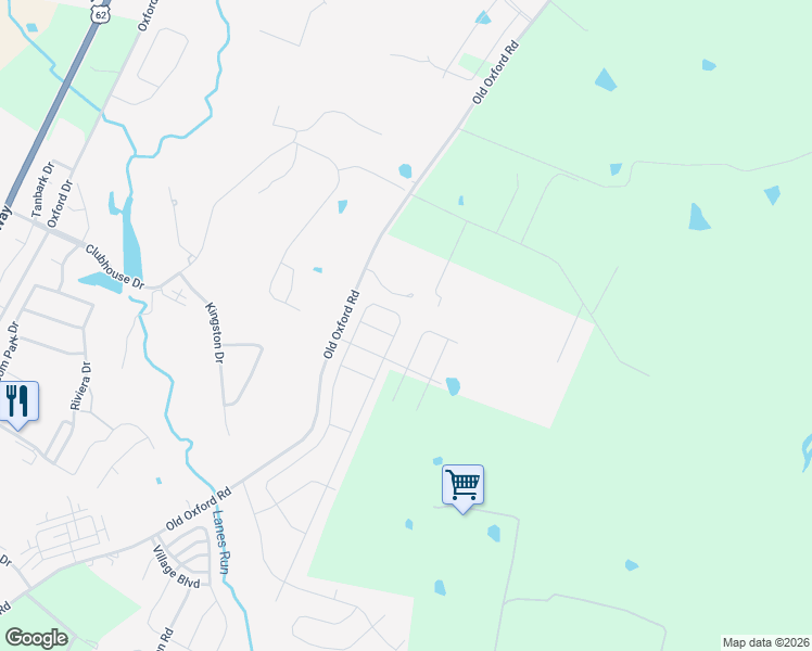 map of restaurants, bars, coffee shops, grocery stores, and more near 768 Old Oxford Road in Georgetown