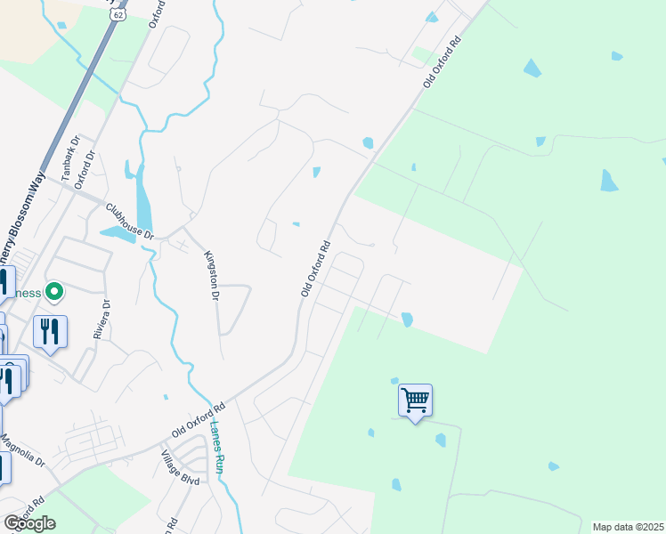 map of restaurants, bars, coffee shops, grocery stores, and more near 768 Old Oxford Road in Georgetown