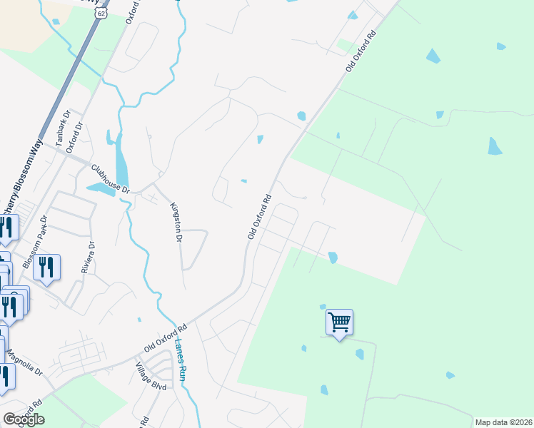 map of restaurants, bars, coffee shops, grocery stores, and more near 827 Old Oxford Road in Georgetown