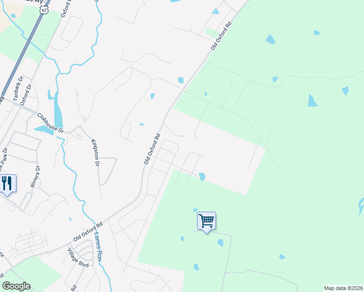 map of restaurants, bars, coffee shops, grocery stores, and more near 768 Old Oxford Road in Georgetown