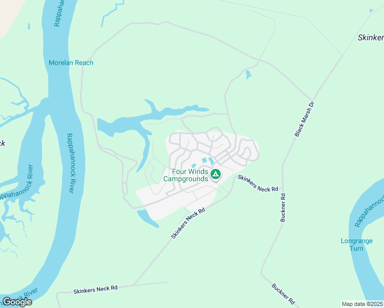 map of restaurants, bars, coffee shops, grocery stores, and more near 2350 Skinkers Neck Road in Rappahannock Academy