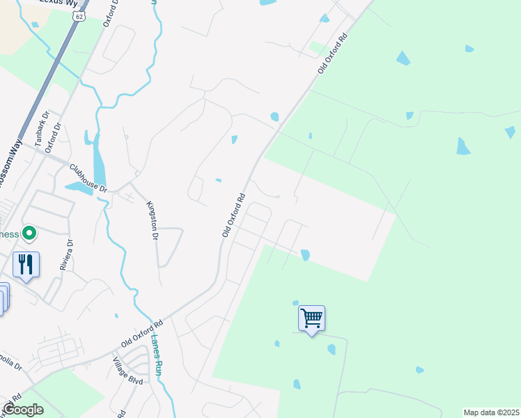 map of restaurants, bars, coffee shops, grocery stores, and more near 768 Old Oxford Road in Georgetown