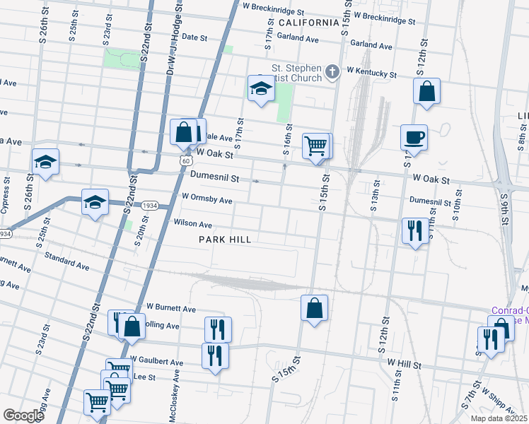 map of restaurants, bars, coffee shops, grocery stores, and more near in Louisville