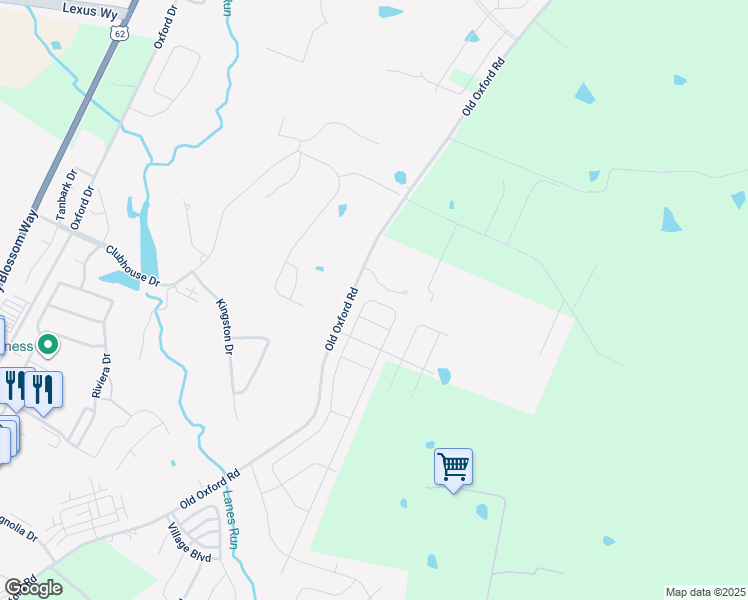 map of restaurants, bars, coffee shops, grocery stores, and more near 768 Old Oxford Road in Georgetown