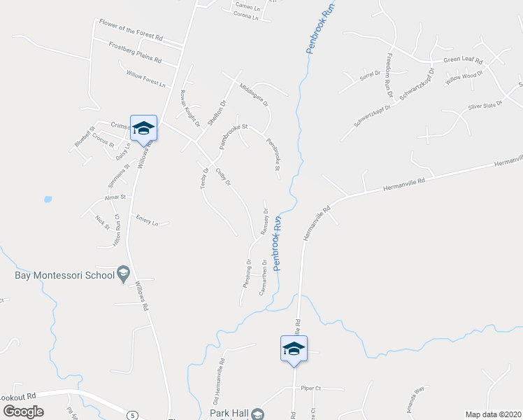 map of restaurants, bars, coffee shops, grocery stores, and more near 20635 Ramsey Drive in Lexington Park