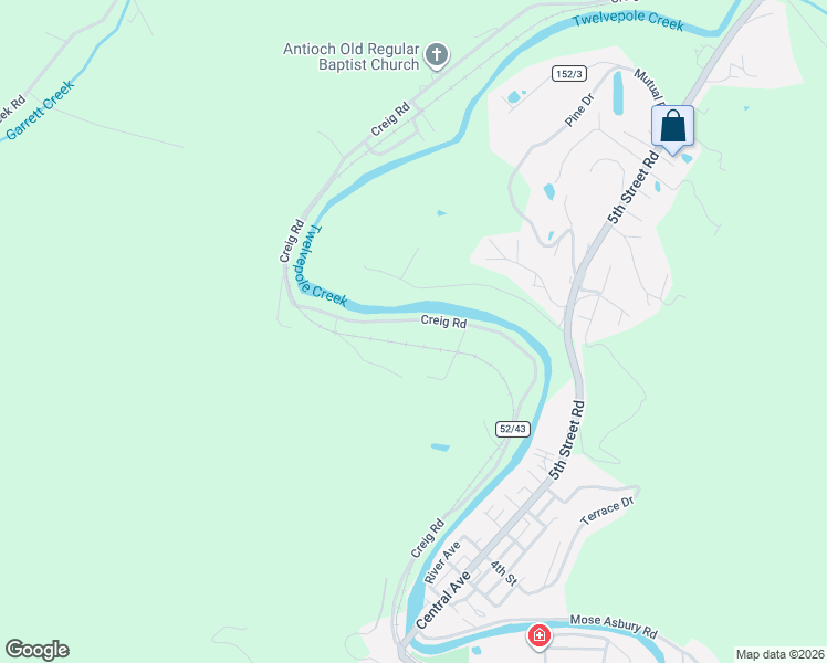 map of restaurants, bars, coffee shops, grocery stores, and more near Creig Road in Wayne