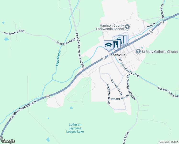 map of restaurants, bars, coffee shops, grocery stores, and more near 6900-6998 Deerwood Dr NE in Lanesville